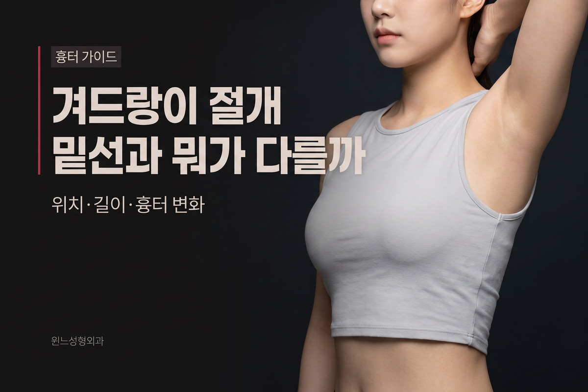 밑선 절개 흉터, 겨드랑이보다 잘 보일까