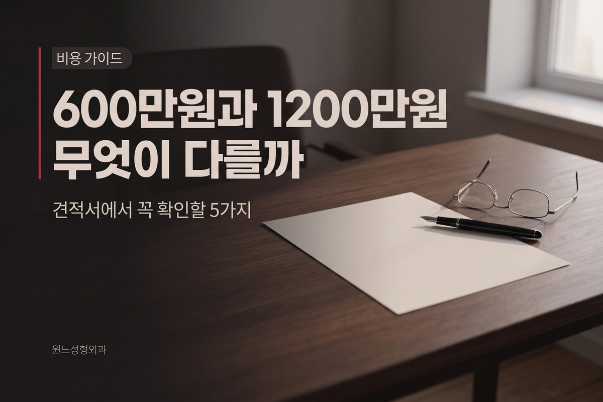 가슴수술 비용 600~1,200만원, 견적서에서 꼭 확인할 5가지