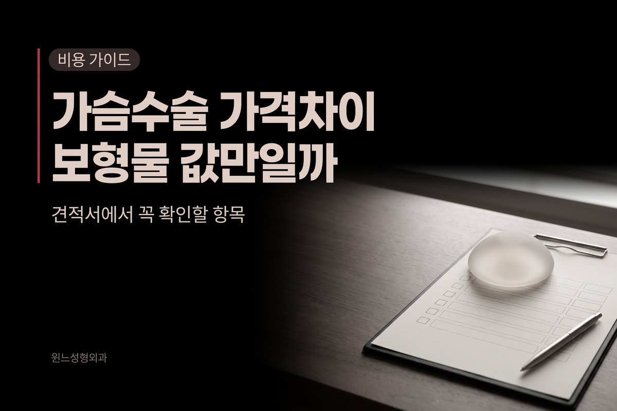가슴수술 비용, 견적서에서 꼭 확인할 항목